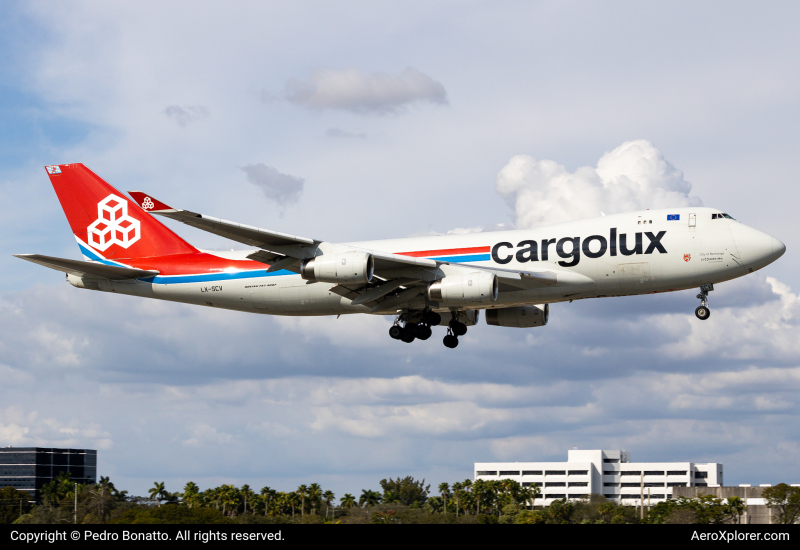 Photo of LX-SCV - CargoLux  Boeing 747-400F at MIA on AeroXplorer Aviation Database