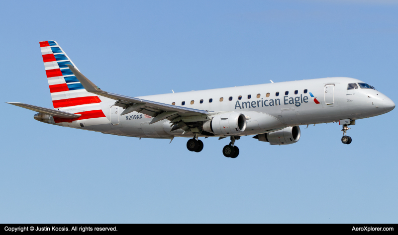 Photo of N209NN - American Eagle Embraer E175 at KMIA on AeroXplorer Aviation Database