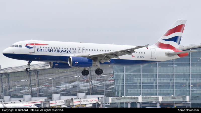 Photo of G-EUYA - British Airways Airbus A320 at LHR on AeroXplorer Aviation Database