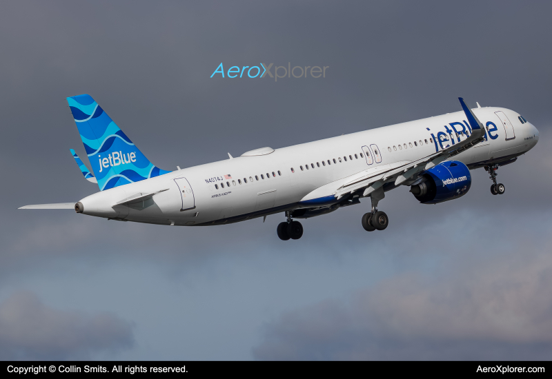 Photo of N4074J - JetBlue Airways Airbus A321-271NX at AMS on AeroXplorer Aviation Database