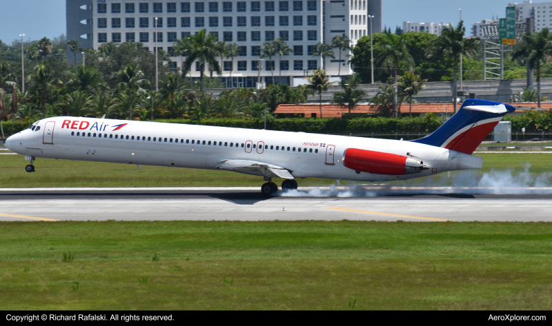 Photo of HI1069 - Red Air McDonnell Douglas MD-82 at MIA on AeroXplorer Aviation Database