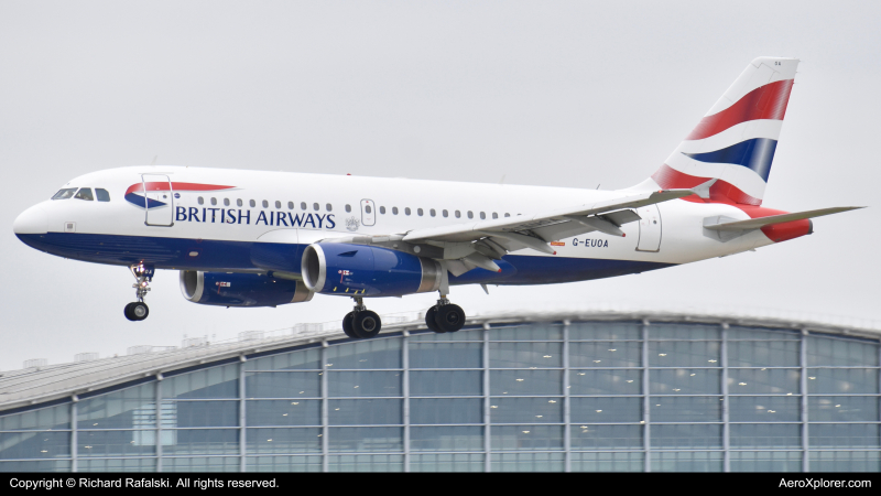 Photo of G-EUOA - British Airways Airbus A319 at LHR on AeroXplorer Aviation Database