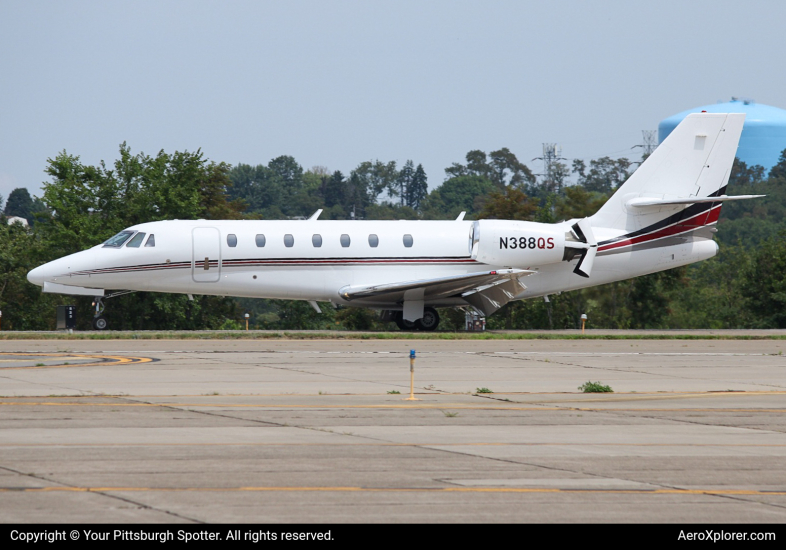 Photo of N388QS - PRIVATE Cessna 680 Citation Sovereign  at AGC on AeroXplorer Aviation Database