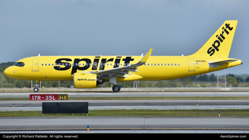Photo of N968NK - Spirit Airlines Airbus A320NEO at MCO on AeroXplorer Aviation Database