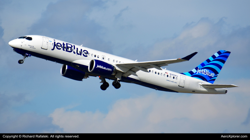 Photo of N3058J - JetBlue Airways Airbus A220-300 at KMCO on AeroXplorer Aviation Database
