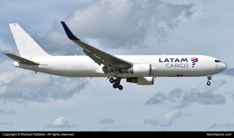 Photo of N420LA - LATAM Cargo Boeing 767-300F at MIA on AeroXplorer Aviation Database