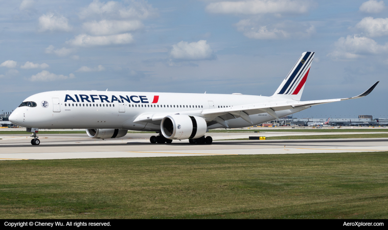 Photo of F-HUVK - Air France Airbus A350-900 at ORD on AeroXplorer Aviation Database