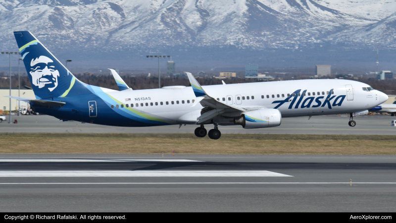Photo of N513AS - Alaska Airlines Boeing 737-800 at ANC on AeroXplorer Aviation Database