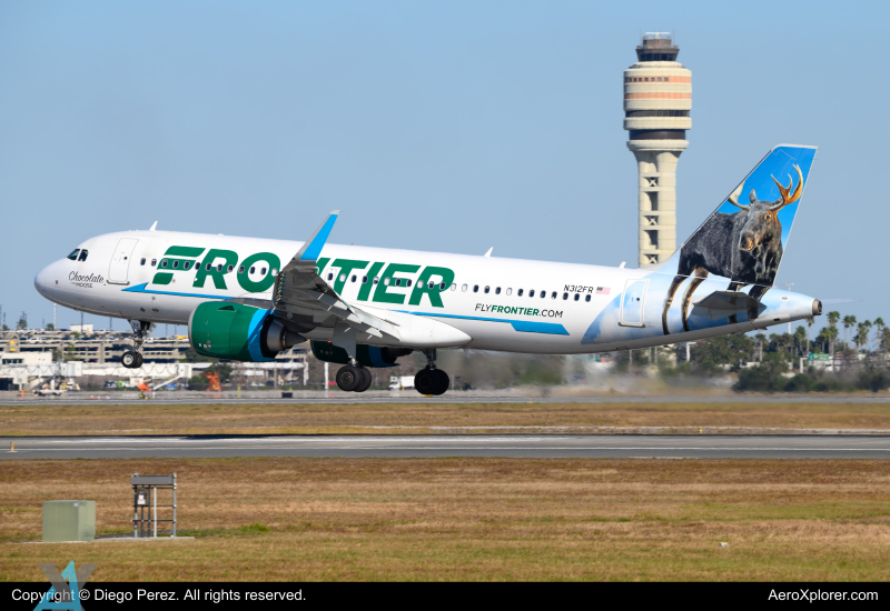Photo of N312FR - Frontier Airlines Airbus A320NEO at MCO on AeroXplorer Aviation Database