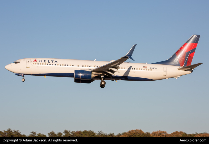 Photo of N855DN - Delta Airlines Boeing 737-900ER at BWI on AeroXplorer Aviation Database
