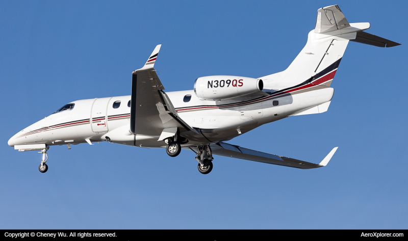 Photo of N309QS - NetJets Embraer Phenom 300 at BOS on AeroXplorer Aviation Database
