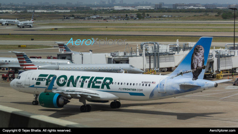 Photo of N386FR - Frontier Airlines Airbus A320NEO at DFW on AeroXplorer Aviation Database