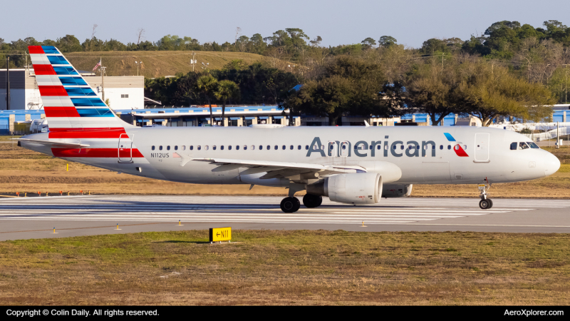Photo of N112US - American Airlines Airbus A320 at DAB on AeroXplorer Aviation Database