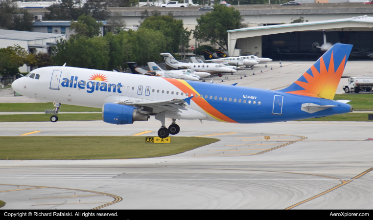 Photo of N244NV - Allegiant Air Airbus A320 at FLL on AeroXplorer Aviation Database