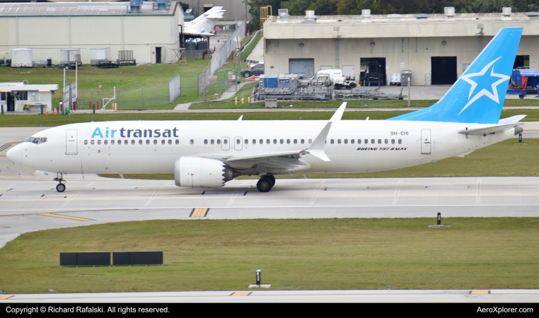 Photo of 9H-CHI - Air Transat Boeing 737 MAX 8 at FLL on AeroXplorer Aviation Database