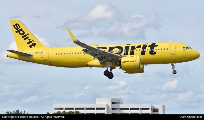 Photo of N935NK - Spirit Airlines Airbus A320NEO at MIA on AeroXplorer Aviation Database
