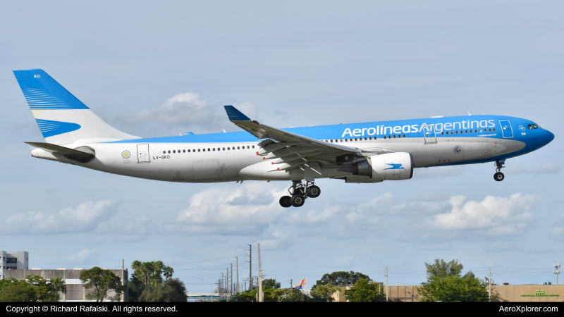 Photo of LV-GKO - Aerolineas Argentinas  Airbus A330-200 at MIA on AeroXplorer Aviation Database