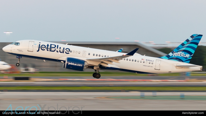 Photo of N3044J - JetBlue Airways Airbus A220-300 at Ktpa on AeroXplorer Aviation Database
