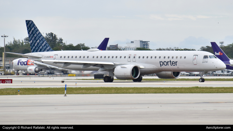 Photo of C-GKQR - Porter Airlines Embraer E195-E2 at FLL on AeroXplorer Aviation Database