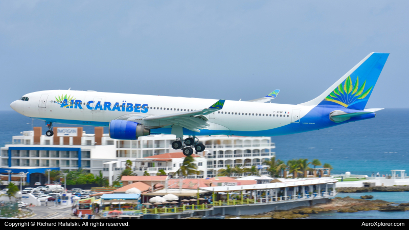 Photo of F-OFDF - Air Caraibes Airbus A330-200 at SXM on AeroXplorer Aviation Database