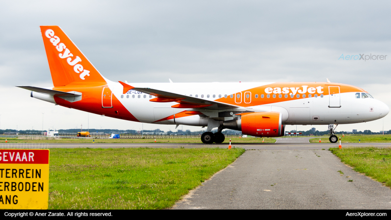 Photo of OE-LXQ - EasyJet Airbus A319 at AMS on AeroXplorer Aviation Database