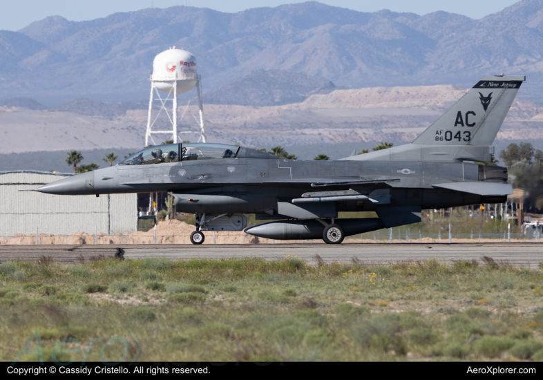 Photo of 86-0043 - USAF - United States Air Force General Dynamics F-16 Fighting Falcon at TUS on AeroXplorer Aviation Database