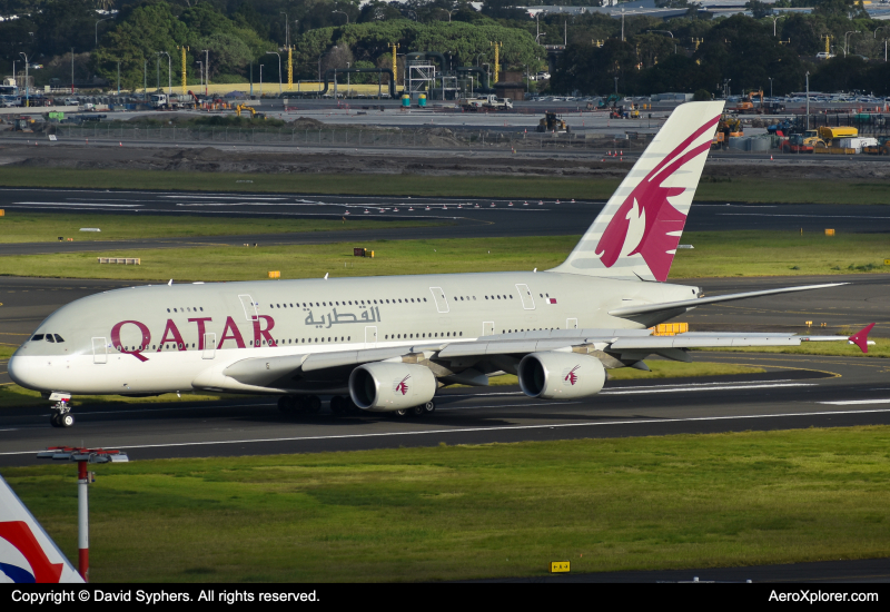 Photo of A7-APF - Qatar Airways Airbus A380-800 at SYD on AeroXplorer Aviation Database