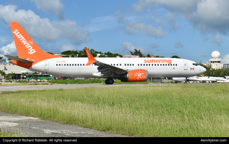 Photo of C-FTXE - Sunwing Airlines Boeing 737 MAX 8 at SXM on AeroXplorer Aviation Database