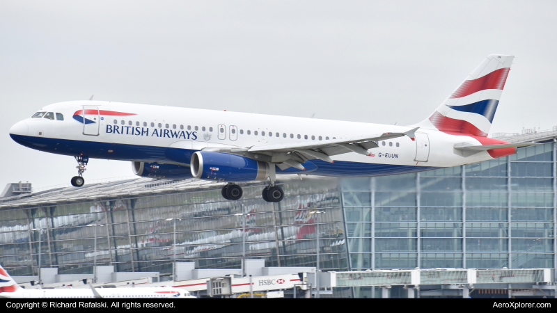 Photo of G-EUUN - British Airways Airbus A320 at LHR on AeroXplorer Aviation Database