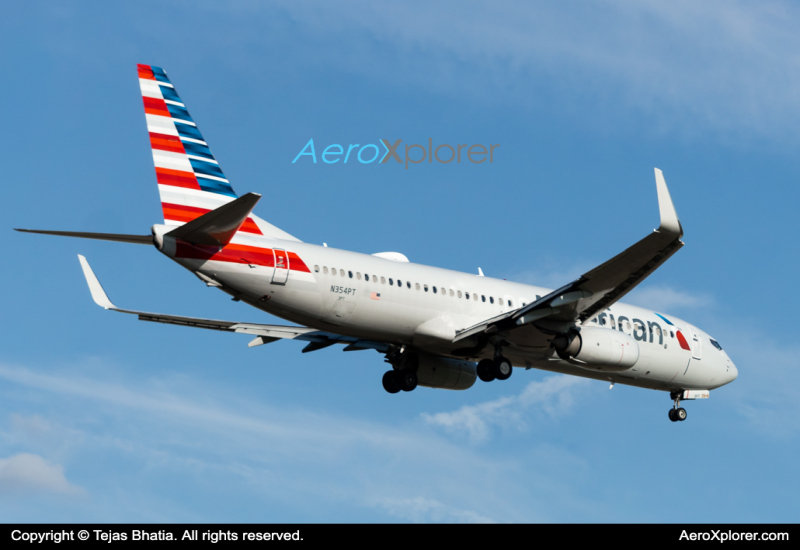 Photo of N354PT - American Airlines Boeing 737-800 at DFW on AeroXplorer Aviation Database