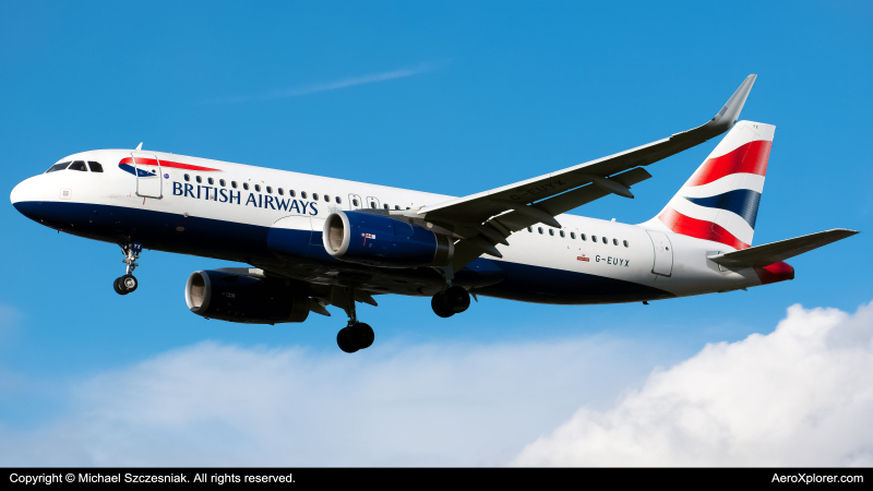 Photo of G-EUYX - British Airways Airbus A320 at LHR on AeroXplorer Aviation Database