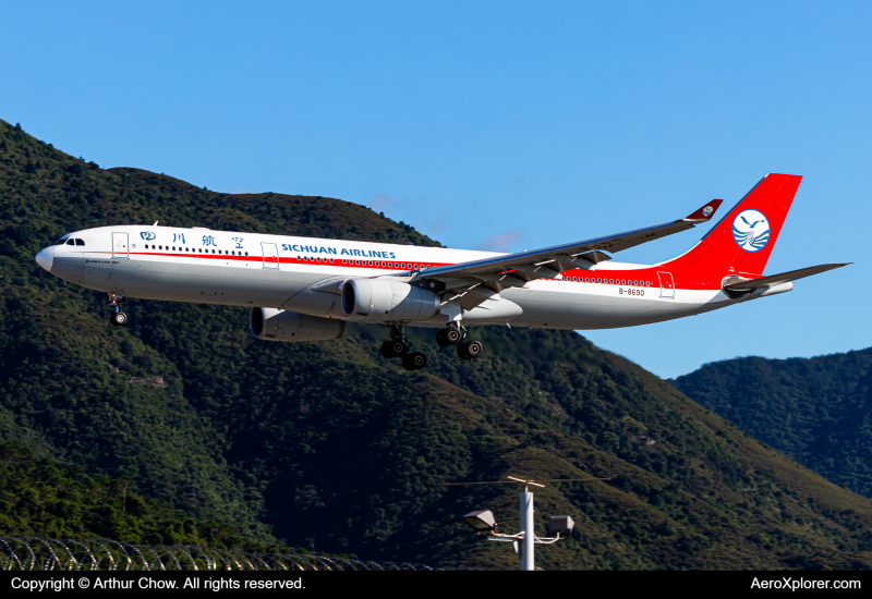 Photo of B-8690 - Sichuan Airlines Airbus A330-300 at HKG on AeroXplorer Aviation Database