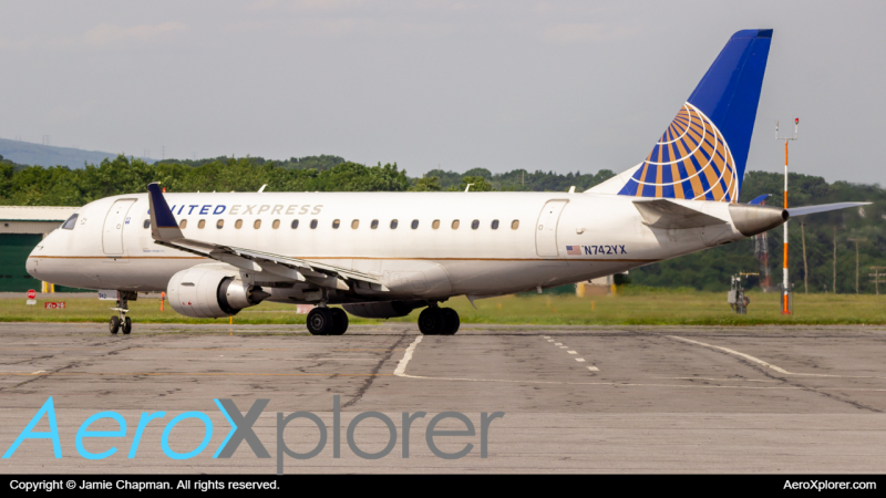 Photo of N742YX - United Airlines Embraer E175 at AVP on AeroXplorer Aviation Database