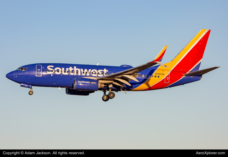 Photo of N7855A - Southwest Airlines Boeing 737-700 at BWI on AeroXplorer Aviation Database