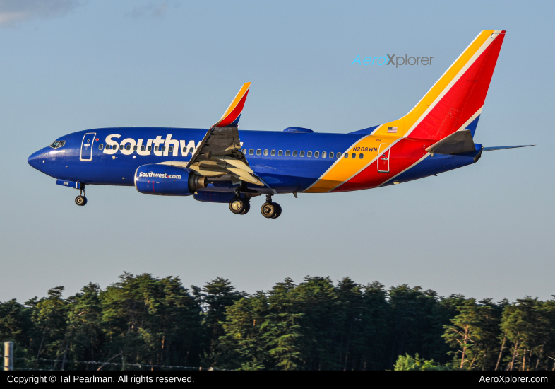 Photo of N208WN - Southwest Airlines Boeing 737-700 at BWI on AeroXplorer Aviation Database