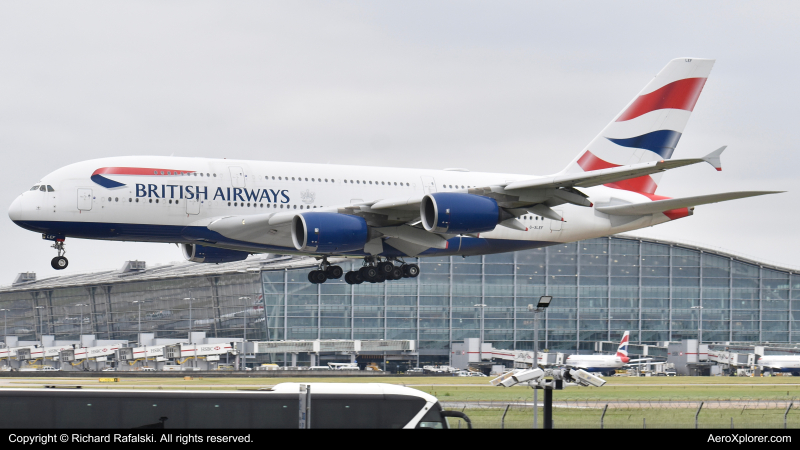 Photo of G-XLEF - British Airways Airbus A380-800 at LHR on AeroXplorer Aviation Database
