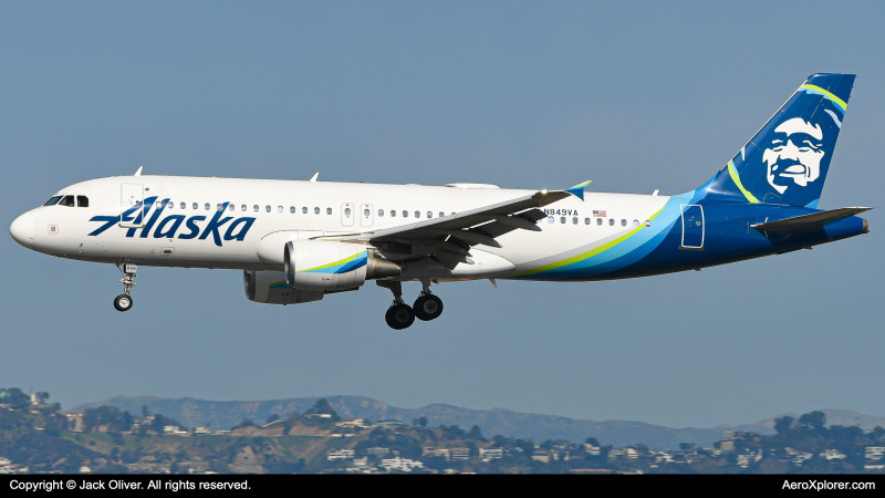 Photo of N849VA - Alaska Airlines Airbus A320 at LAX on AeroXplorer Aviation Database
