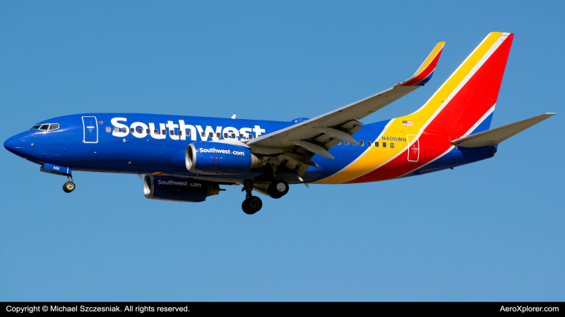 Photo of N406WN - Southwest Airlines Boeing 737-700 at ORD on AeroXplorer Aviation Database