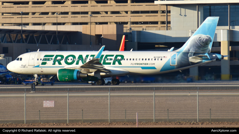 Photo of N238FR - Frontier Airlines Airbus A320 at PHX on AeroXplorer Aviation Database