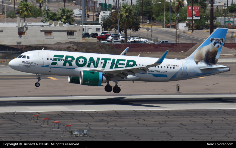 Photo of N362FR - Frontier Airlines Airbus A320NEO at PHX on AeroXplorer Aviation Database