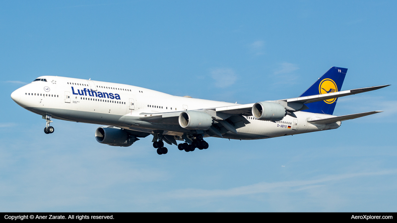Photo of D-ABYS - Lufthansa Boeing 747-8i at FRA on AeroXplorer Aviation Database