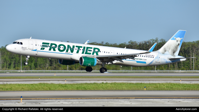 Photo of N722FR - Frontier Airlines Airbus A321-200 at MCO on AeroXplorer Aviation Database
