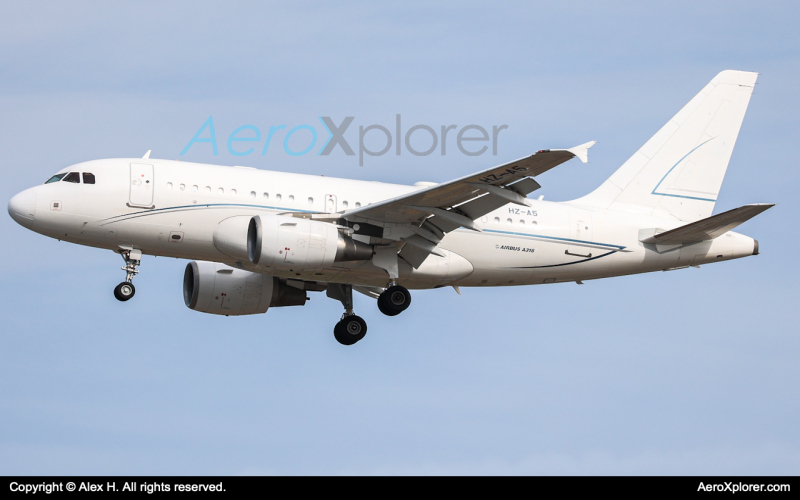 Photo of HZ-A5 - Alpha Star Aviation Airbus A318 at BOS on AeroXplorer Aviation Database