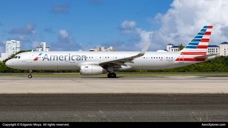 Photo of N130AN - American Airlines Airbus A321-200 at SJU on AeroXplorer Aviation Database