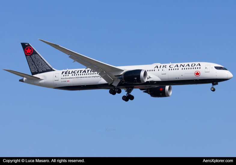 Photo of C-FVNB - Air Canada Boeing 787-9 at YYZ on AeroXplorer Aviation Database