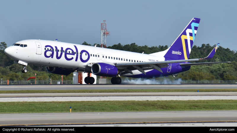 Photo of N809VL - Avelo Airlines Boeing 737-800 at MCO on AeroXplorer Aviation Database