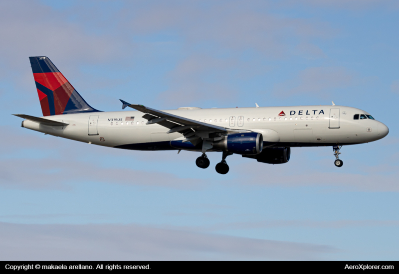 Photo of N319US - Delta Airlines Airbus A319 at BOI on AeroXplorer Aviation Database