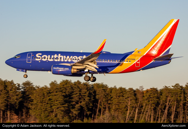 Photo of N202WN - Southwest Airlines Boeing 737-700 at BWI on AeroXplorer Aviation Database