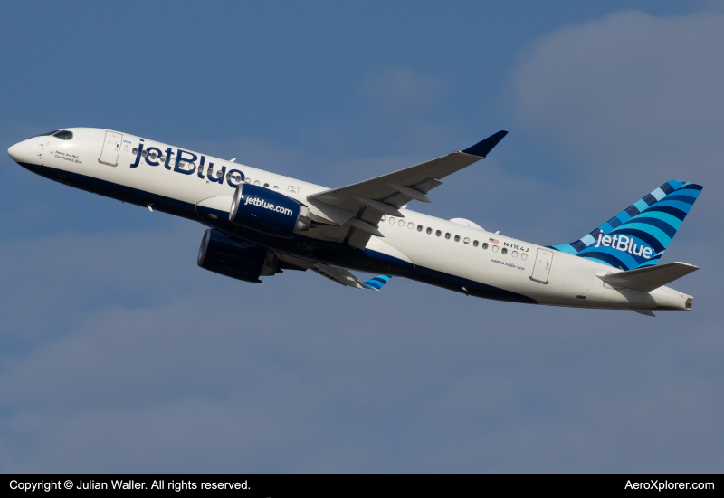 Photo of N3104J - JetBlue Airways Airbus A220-300 at BOS on AeroXplorer Aviation Database