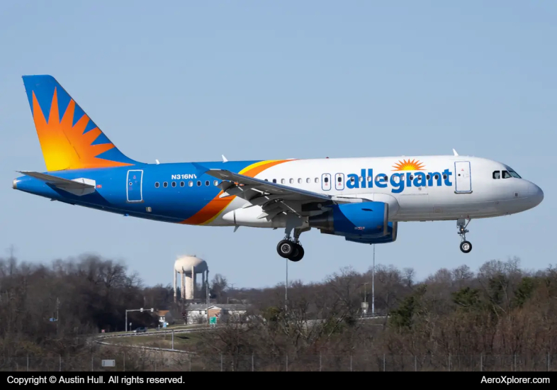 Photo of N316NV - Allegiant Air Airbus A319 at PIT on AeroXplorer Aviation Database